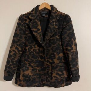 karen kane women’s animal print blazer jacket xs